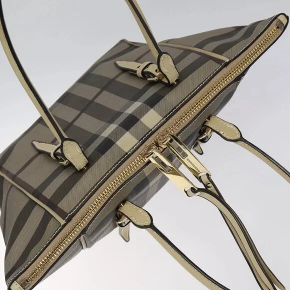BURBERRY Nova Check Shoulder Bag PVC Brown Auth MX170